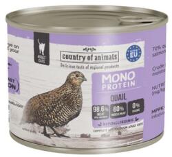 Country Of Animals Cat Monoprotein Quail 200g fürj, nedves macskaeledel