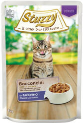 Stuzzy Stuzzy Bocconcini Sterilized, nedves macskatáp, pulykahús mártásban, 85 g, tasak, ivartalanított macskáknak