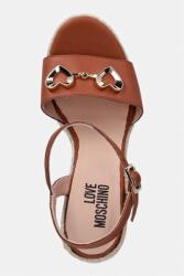Love Moschino Еспадрили със скосена платформа дамски от кожа (JA1615BI0OIA0200)