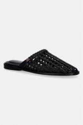 Tommy Hilfiger papuci pentru femei HILFIGER LEATHER MIX FLAT MULE PPY2-KLD00P_99X (FW0FW09280)
