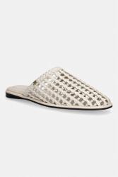 Tommy Hilfiger papuci pentru femei HILFIGER LEATHER MIX FLAT MULE PPY2-KLD00P_01X (FW0FW09280)