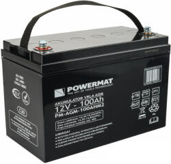 Powermat AGM Akkumulátor - 12V 100Ah, Gondozásmentes - VRLA technológia (PM1202) (POW-PM1202)