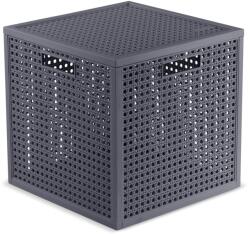 Keter Тъмносива кутия за съхранение с капак от рециклирана пластмаса 28x28x28 cm Kaya Cube - Curver (264005)