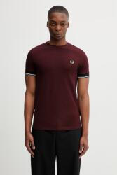Fred Perry póló férfi pamut - burgundia S