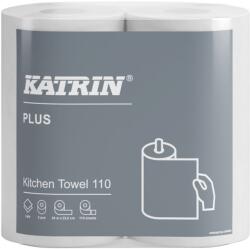 Katrin Papírtörlő konyhai 2 rétegű átmérő: 13, 4 cm 110 lap/24 méter/tekercs 2 tekercs/csomag Plus Katrin_89673 fehér (89673)