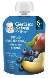 GERBER Natural, piure, de la 6 luni, cu mar, afine si banane, 90 g (8445290308238)