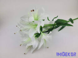  Liliom 10 fejes ág 70cm - Fehér-Zöldes