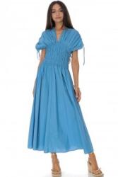 RohBoutique Rochie maxi albastră din bumbac cu bust fronsat Roh DR4833