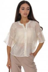 RohBoutique Bluza crem transparent cu broderie si nasturi Roh BR2983