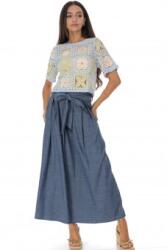 RohBoutique Fusta midi cu buzunare si curea asortata Roh FR574