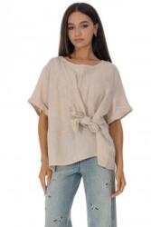 RohBoutique Bluza din in cu fundita Bej Roh BR2975