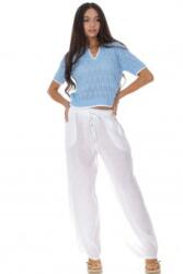 ROH Pantaloni casual din in cu buzunare Alb Roh TR577