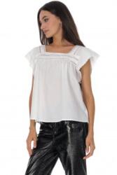 RohBoutique Bluza dama alba din bumbac cu detalii brodate ROH BR2982