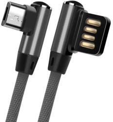 Ezone Prémium Adat- és Töltőkábel TB1009, MicroUSB/USB csatlakozó, 2.4A gyorstöltés, 1 méter, fekete