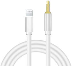 SilverHome AUX átalakító kábel Lightning-ról 3, 5mm jack-re, 1 méter, ezüst-fehér