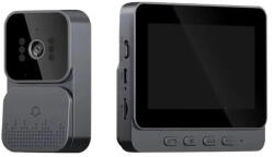 SilverHome Vezeték nélküli videós kapucsengő, 6 hangerő fokozat, 4.3″ IPS HD kijelző, éjjellátó funkció, IP65 vízvédettség, fekete