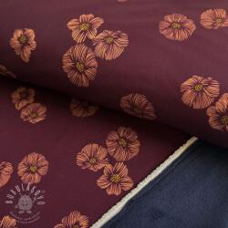  Softshell Flowers aubergine digital print