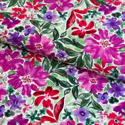  Viszkóz RADIANCE Gentle flowers purple digital print