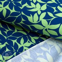  Szabadidő anyag fésült SOFT Leaves green navy
