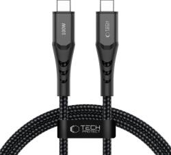 Tech-Protect Cablu pentru incarcare si transfer de date Tech-Protect Ultraboost UB11T, 2x USB-C, 100W, 2A, 480 Mbps, 1m, Negru (5906302390717)