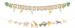 PartyDeco Banner Happy Birthday - Safari 180 cm