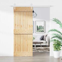 vidaXL Преплъзваща се врата 80 x 210 cm Естествено и бяло (3445138)