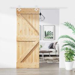 vidaXL Преплъзваща се врата Естествено и бяло 85 x 210 cm (3445096)