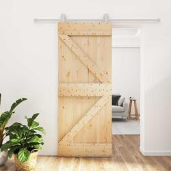 vidaXL Преплъзваща се врата 85 x 210 cm Естествено и бяло (3445021)