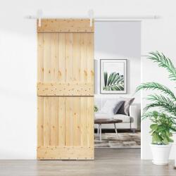 vidaXL Преплъзваща се врата Естествено и бяло 85 x 210 cm (3445178)