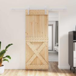 vidaXL Преплъзваща се врата Естествено и бяло 80 x 210 cm (3444964)