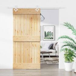 vidaXL Преплъзваща се врата 90 x 210 cm Естествено и бяло (3445104)