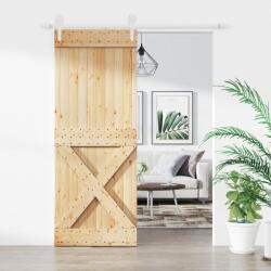 vidaXL Преплъзваща се врата 80 x 210 cm Естествено и бяло (3445146)