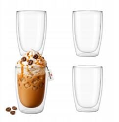 Premium Thermo pohár 450ml dupla üveg kávéhoz és teához Extra nagy 4db