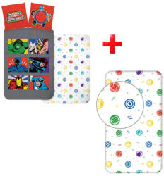 Kidsfashion Bosszúállók Symbols ágyneműhuzat és gumis lepedő szett (PP003)