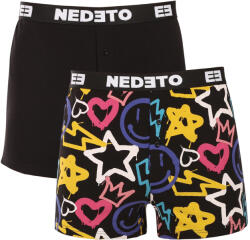 Nedeto 2PACK férfi bő szárú boxeralsó Nedeto többszínű (2NGV06) XXL
