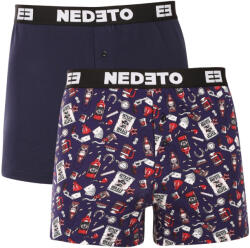 Nedeto 2PACK férfi bő szárú boxeralsó Nedeto többszínű (2NGV02) L