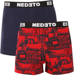 Nedeto 2PACK férfi bő szárú boxeralsó Nedeto többszínű (2NGV04) M