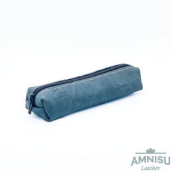 Amnisu Gyűrt zöldes-kék bőr tolltartó L7003