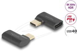 Delock - USB Adapter 40 Gbps USB Type-C PD 3.1 240 W csatlakozódugóval - csatlakozóhüvellyel, ívelt bal / jobb 8K 60 Hz - 60245 (60245)
