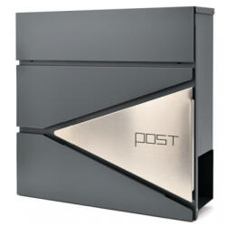  postaláda 37x37x10 antracit inox betéttel szórólap tartós, ral7016