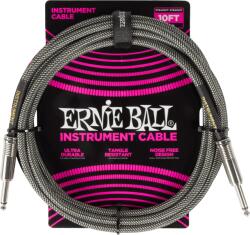 Ernie Ball Braided Instrument Cable Straight/Straight 10ft - Silver Fox