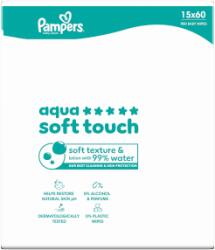 Pampers törlőkendő (15x60db/fólia) AqSoft touch