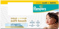 Pampers törlőkendő (6x60db/fólia) AqSoft touch