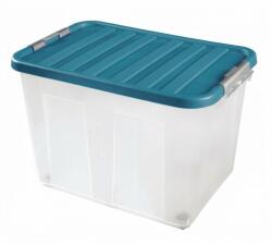Heidrun Clipbox átlátszó tárolódoboz 75L gurulós (401615)