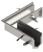  STAINLESS inox moduláris L-idom (sarok) - LN100, H90 mm