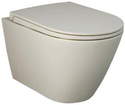 RAK Ceramics Vas WC suspendat rimless RAK Feeling, cu fixare ascunsă, 52x36 cm, gri mat (RST2301505A)