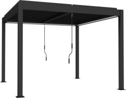 Outsunny Pergolă 3x3 m acoperiș terasă din aluminiu cu iluminare LED, telecomandă, acoperiș cu lamele reglabil | Aosom Romania (84C-727V90CG)