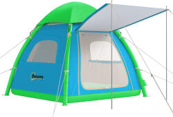 Outsunny Cort gonflabil 3 persoane - montare rapidă, camping outdoor cu pompă, ferestre din plasă, acoperiș detașabil | Aosom Romania (A20-585V00LB) Cort