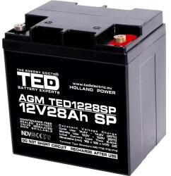 Ted electric Оловна батерия AGM 12V / 26 Ah/28, 5Ah - 166 / 176 / 125mm терминал F13(M5) TED ELECTRIC (TED-12V-26AH) - xtreme