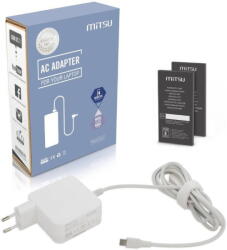 mitsu Alimentator Laptop MITSU Incarcator laptop Mitsu 45W USB Type C, alb, set complet cu cablu si instructiuni (ZM/USBC45W)